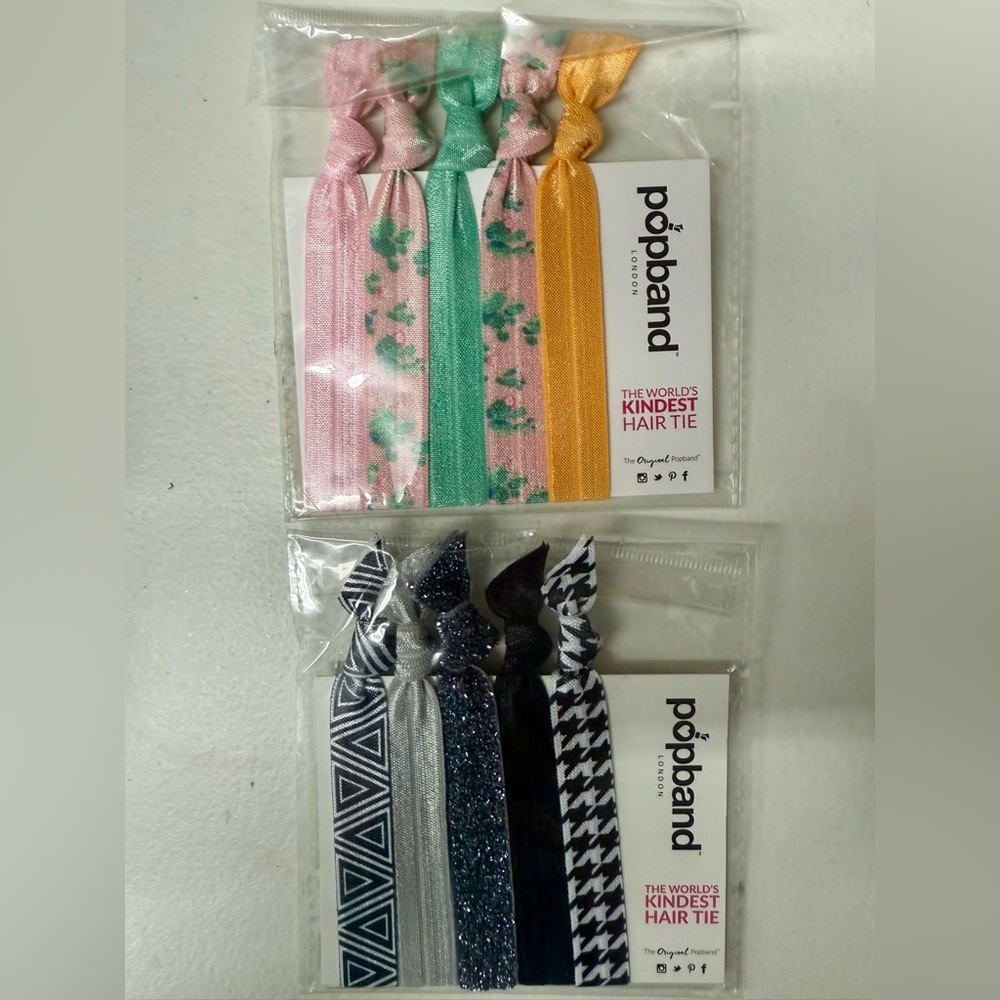 Bundle of 2! NWT Popband London Ribbon Hair Ties -“The World’s Kindest Hair Tie”
